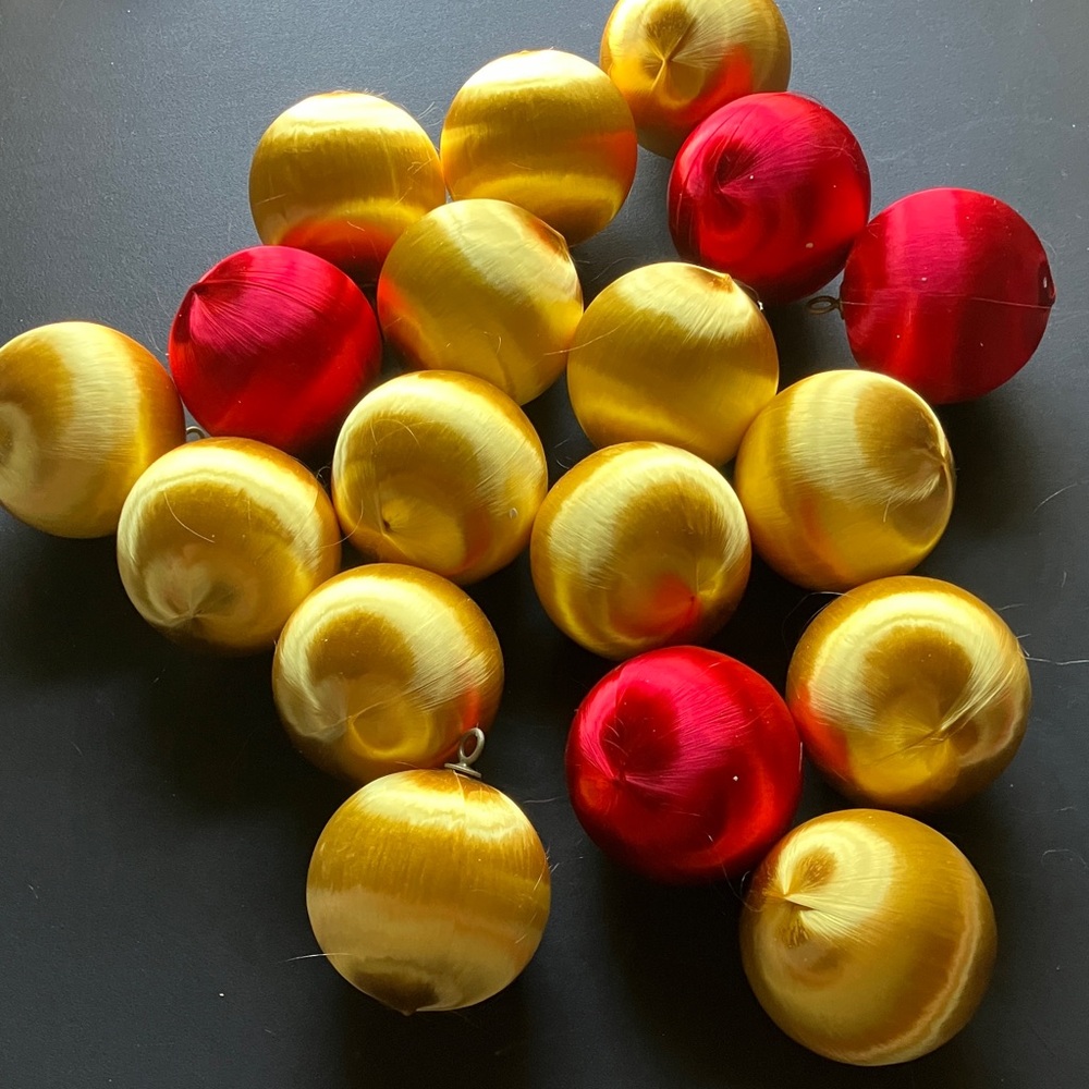 Vintage satin Christmas ornaments